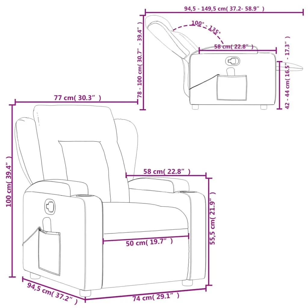 Massage Recliner Chair Cream Faux Leather 372435