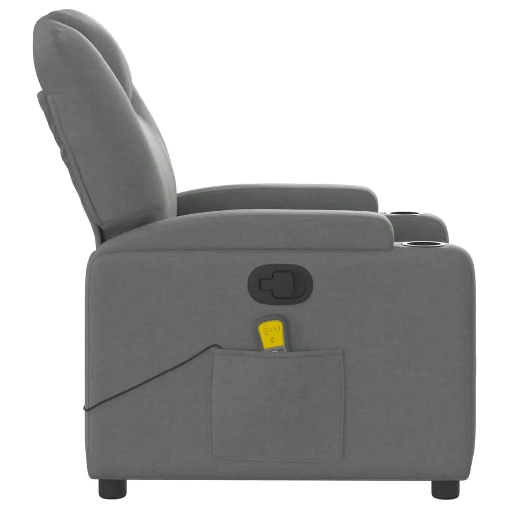 Massage Recliner Chair Dark Grey Fabric 3205513