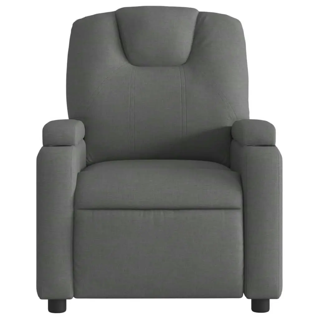 Massage Recliner Chair Dark Grey Fabric 3205513