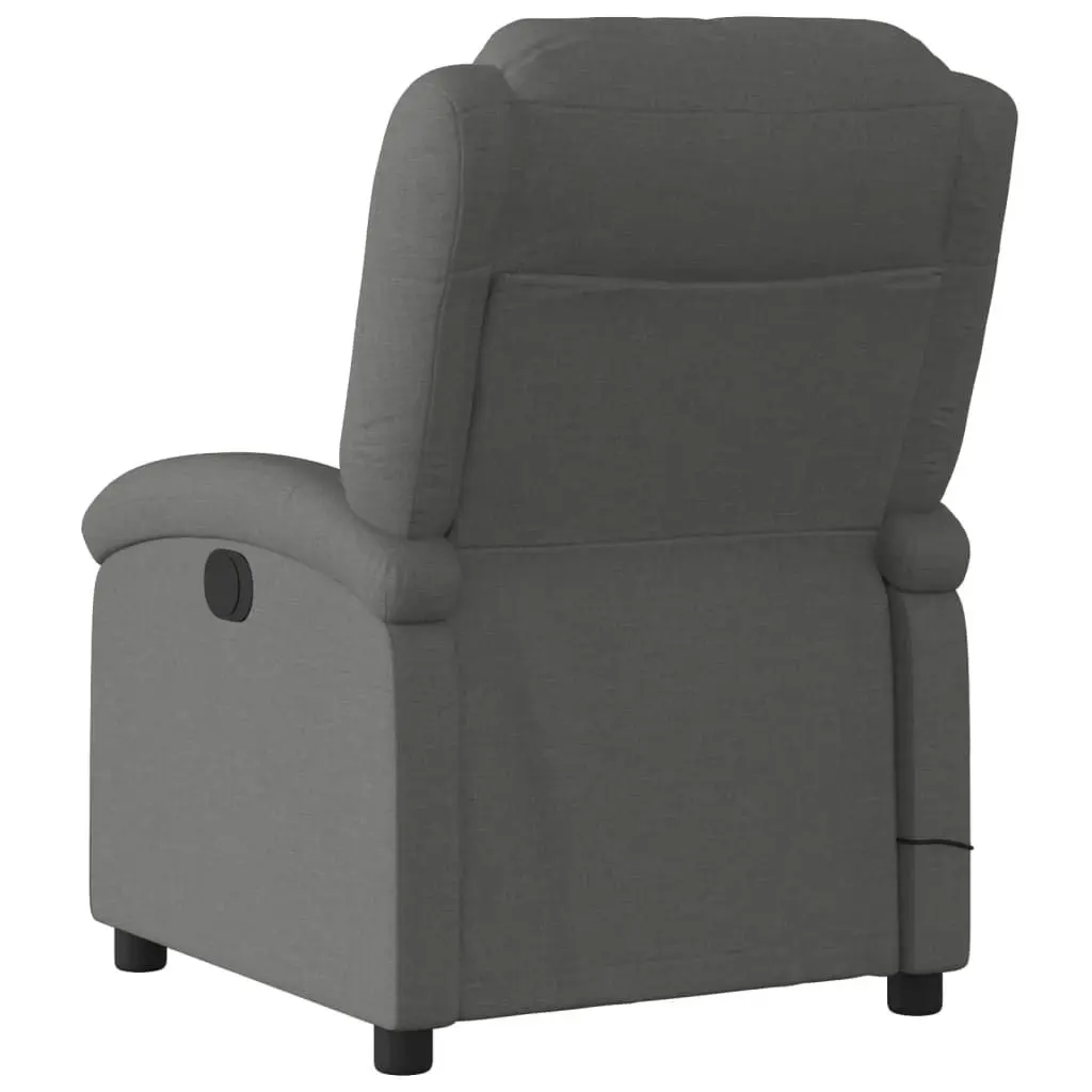 Massage Recliner Chair Dark Grey Fabric 3205417