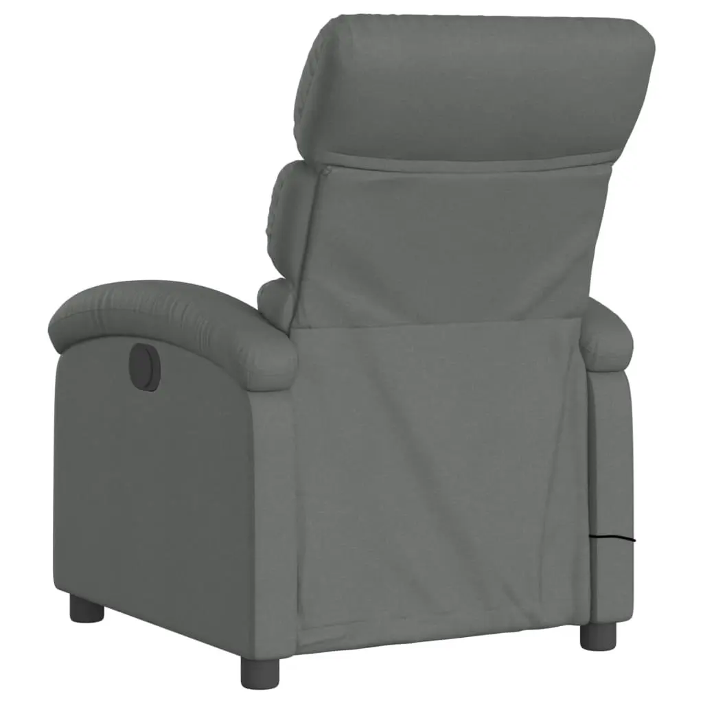 Massage Recliner Chair Dark Grey Fabric 3205365