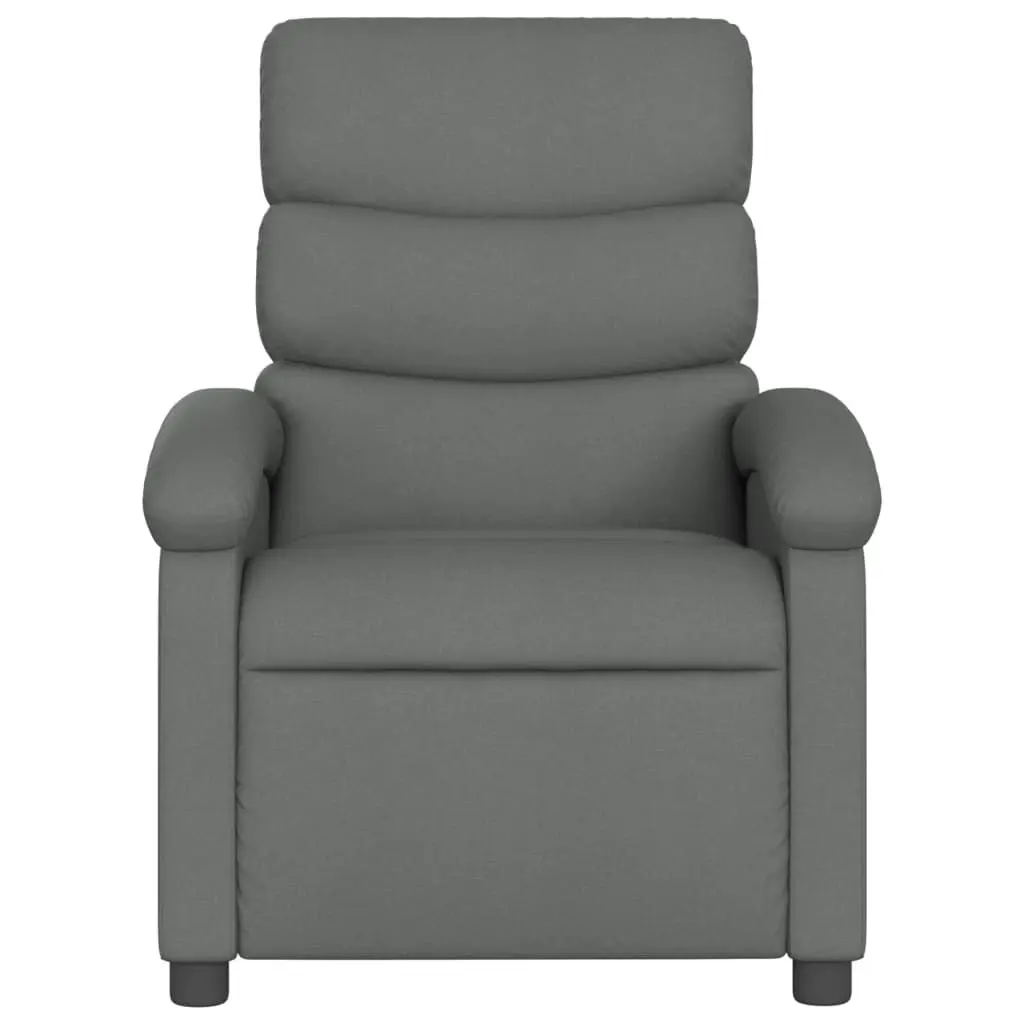 Massage Recliner Chair Dark Grey Fabric 3205365