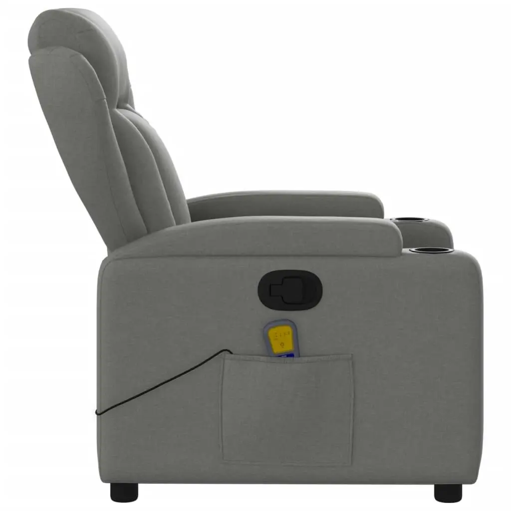 Massage Recliner Chair Dark Grey Fabric 3205569