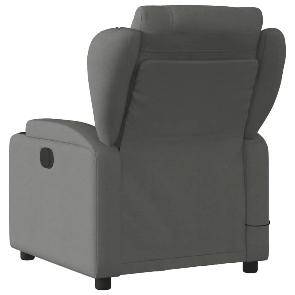 Massage Recliner Chair Dark Grey Fabric 3205569