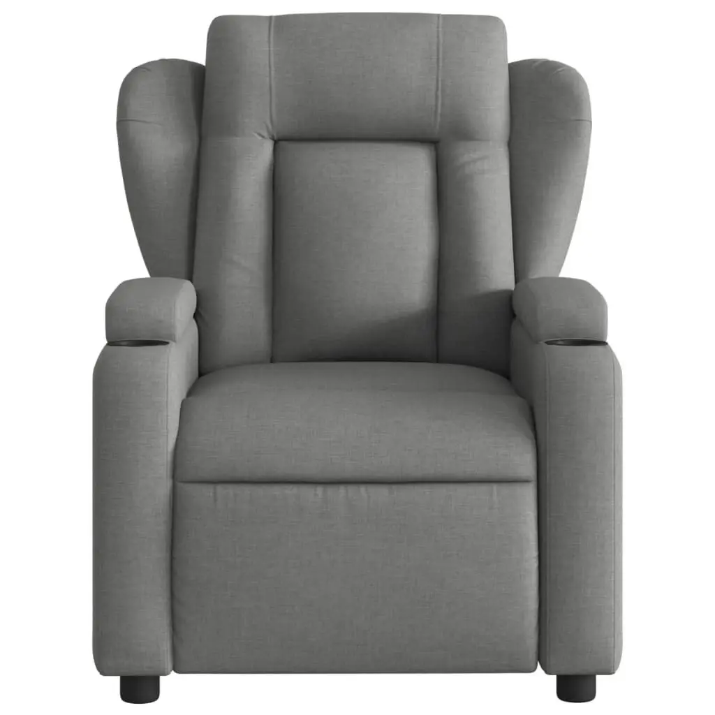 Massage Recliner Chair Dark Grey Fabric 3205569