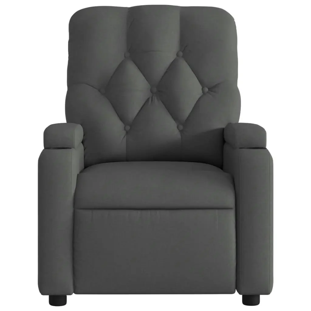 Massage Recliner Chair Dark Grey Fabric 3205665