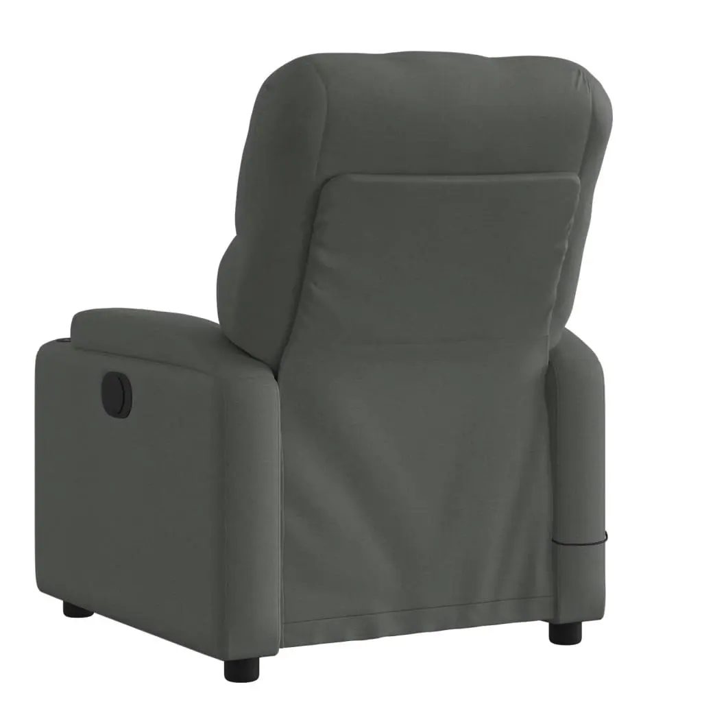 Massage Recliner Chair Dark Grey Fabric 3205665