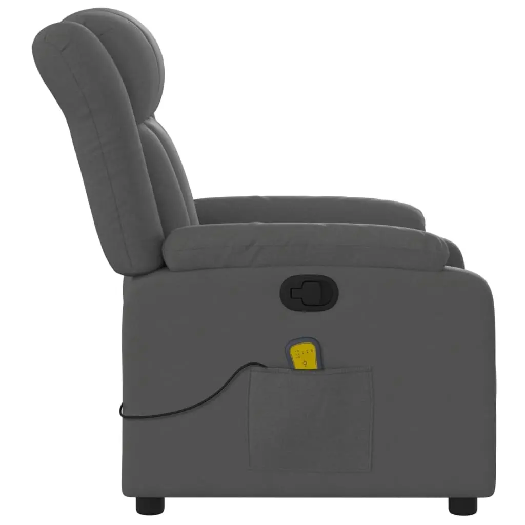 Massage Recliner Chair Dark Grey Fabric 3205777