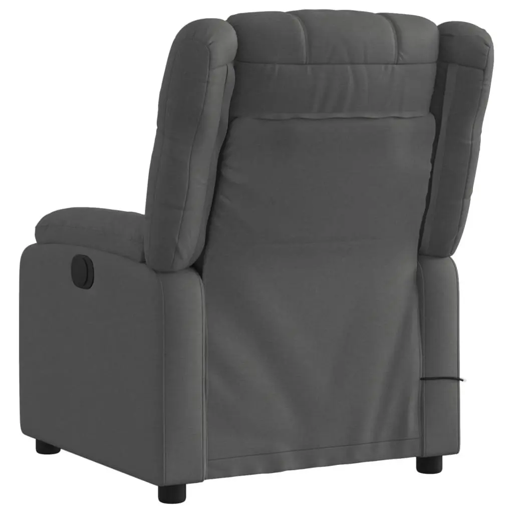 Massage Recliner Chair Dark Grey Fabric 3205753