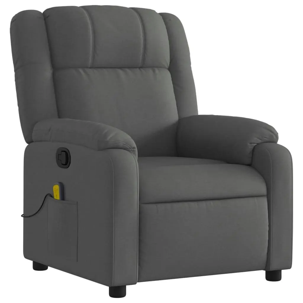 Massage Recliner Chair Dark Grey Fabric 3205753