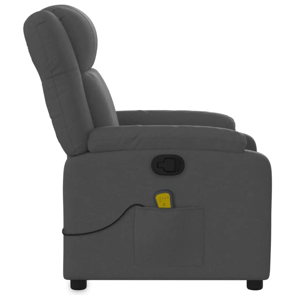 Massage Recliner Chair Dark Grey Fabric 3205753