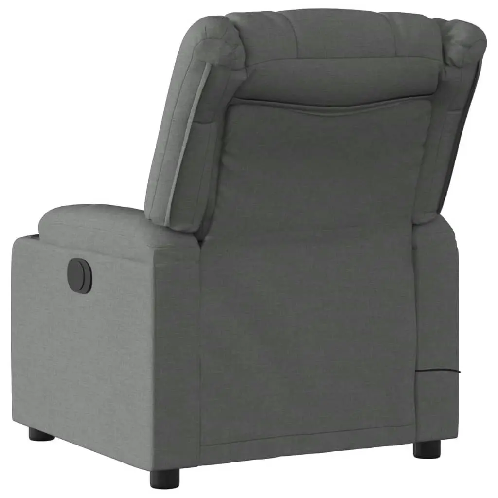 Massage Recliner Chair Dark Grey Fabric 3206836