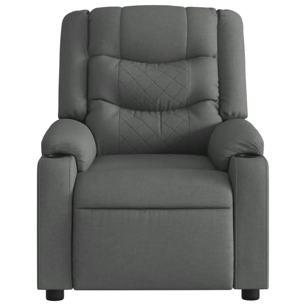 Massage Recliner Chair Dark Grey Fabric 3206836