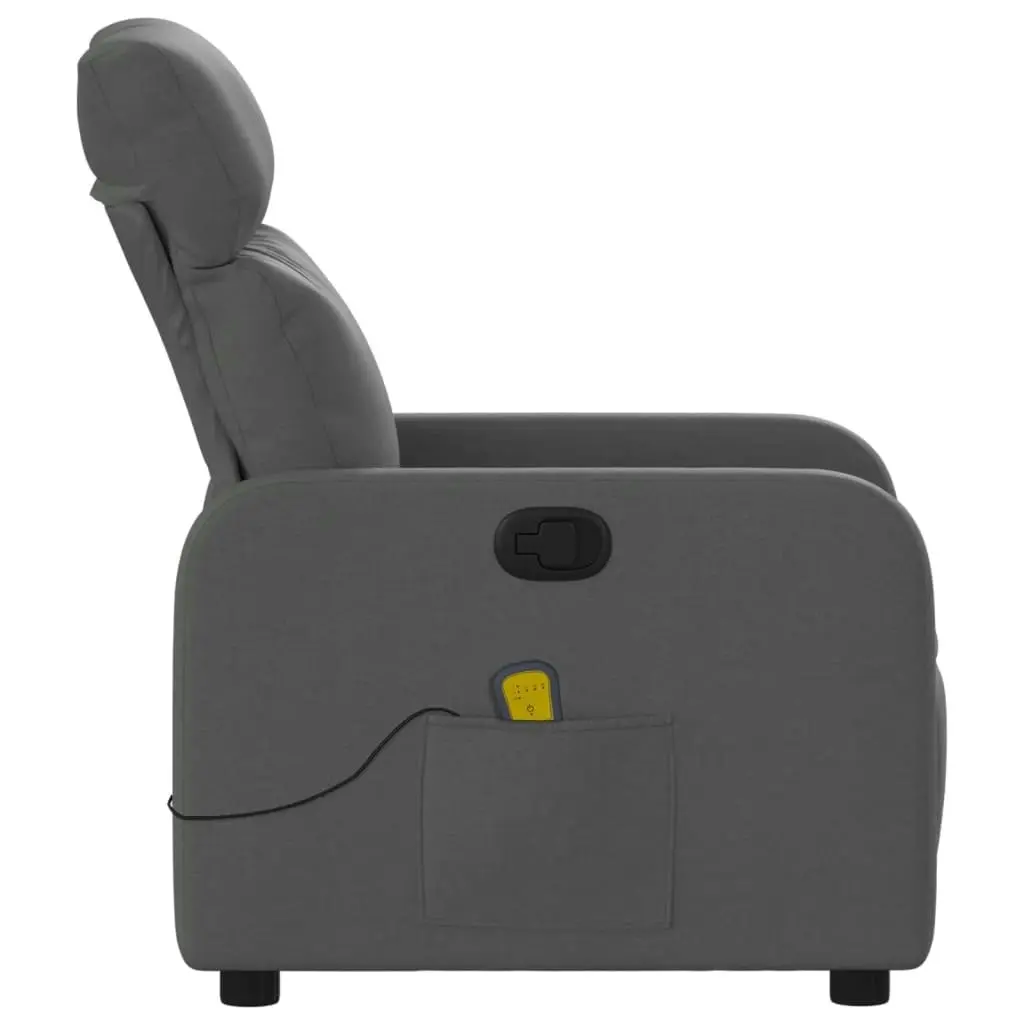 Massage Recliner Chair Dark Grey Fabric 3206864