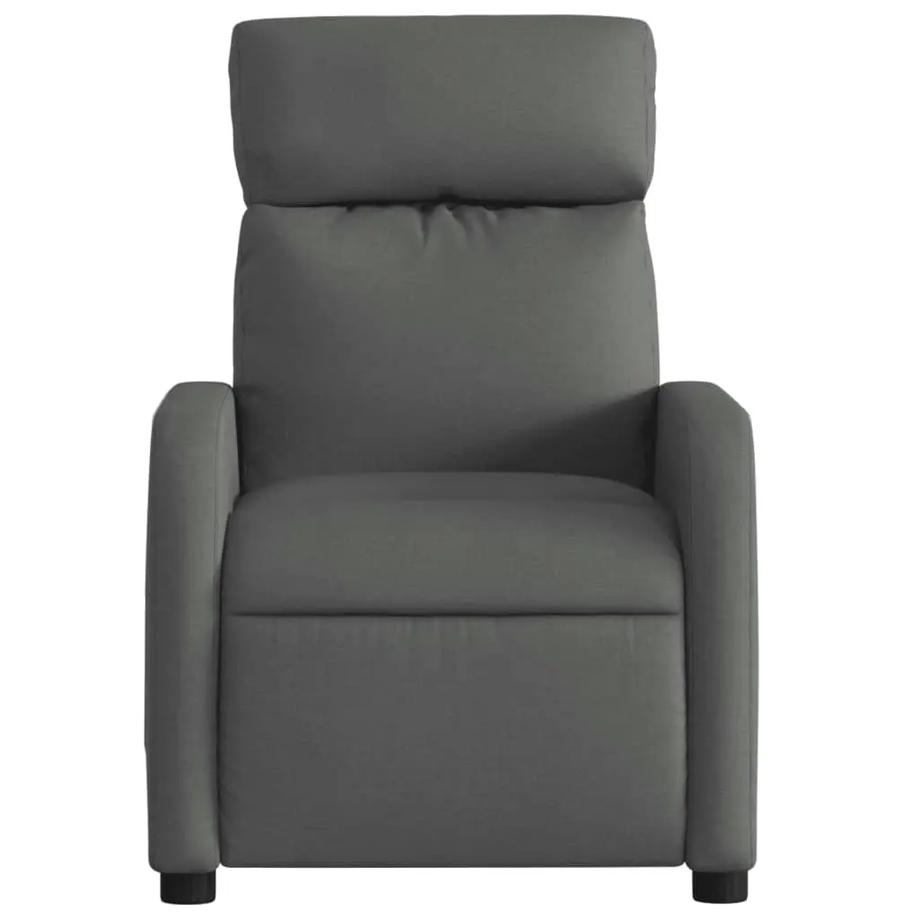 Massage Recliner Chair Dark Grey Fabric 3206864