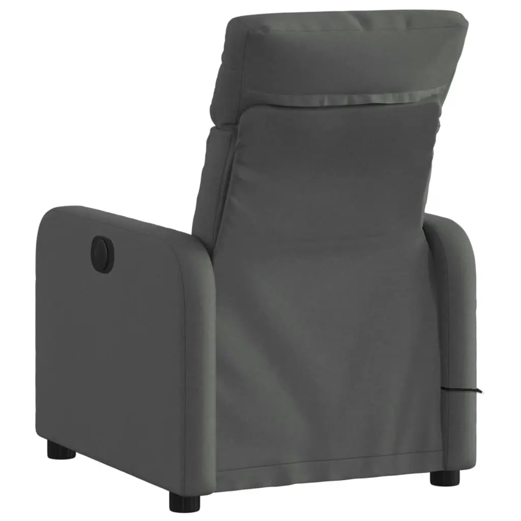 Massage Recliner Chair Dark Grey Fabric 3206864