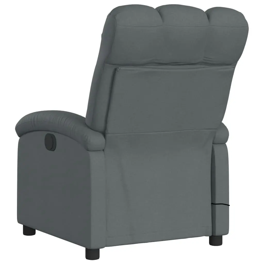 Massage Recliner Chair Dark Grey Fabric 371740