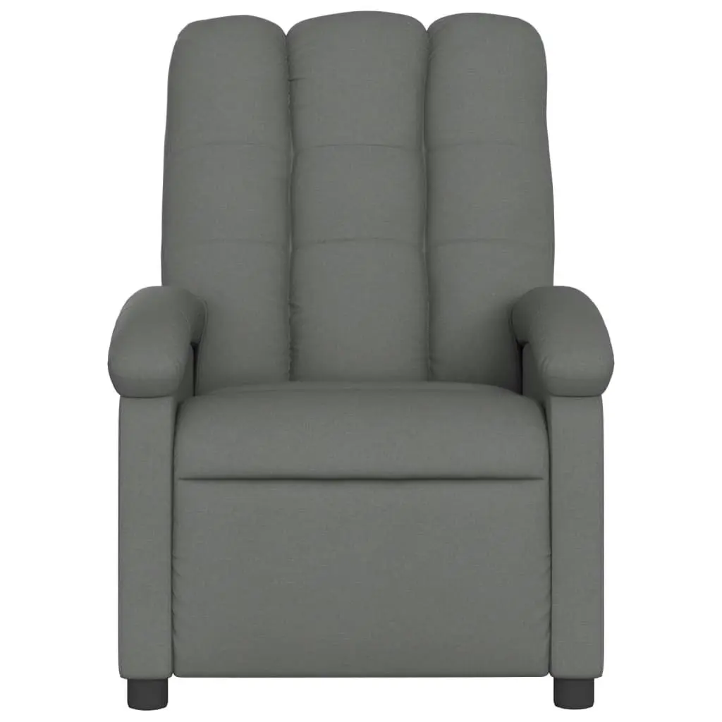 Massage Recliner Chair Dark Grey Fabric 371740