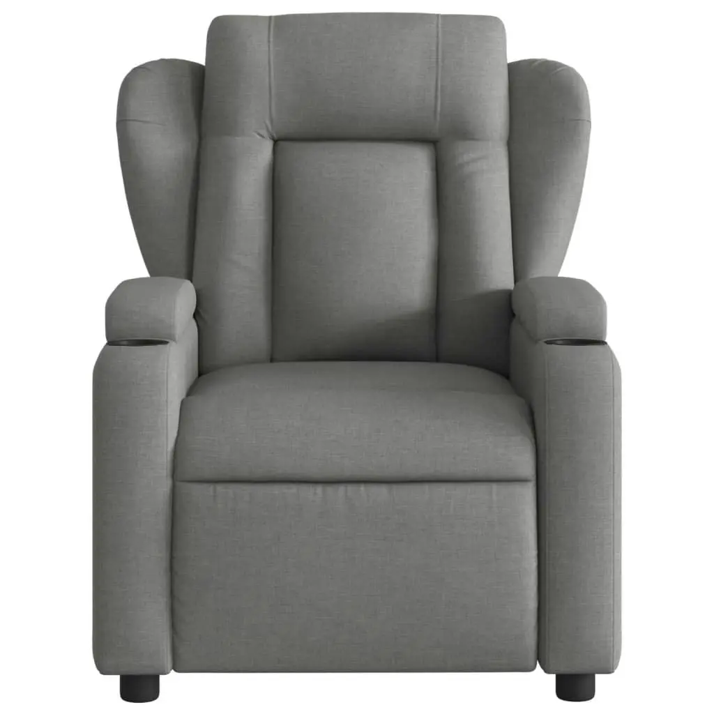 Massage Recliner Chair Dark Grey Fabric 372416