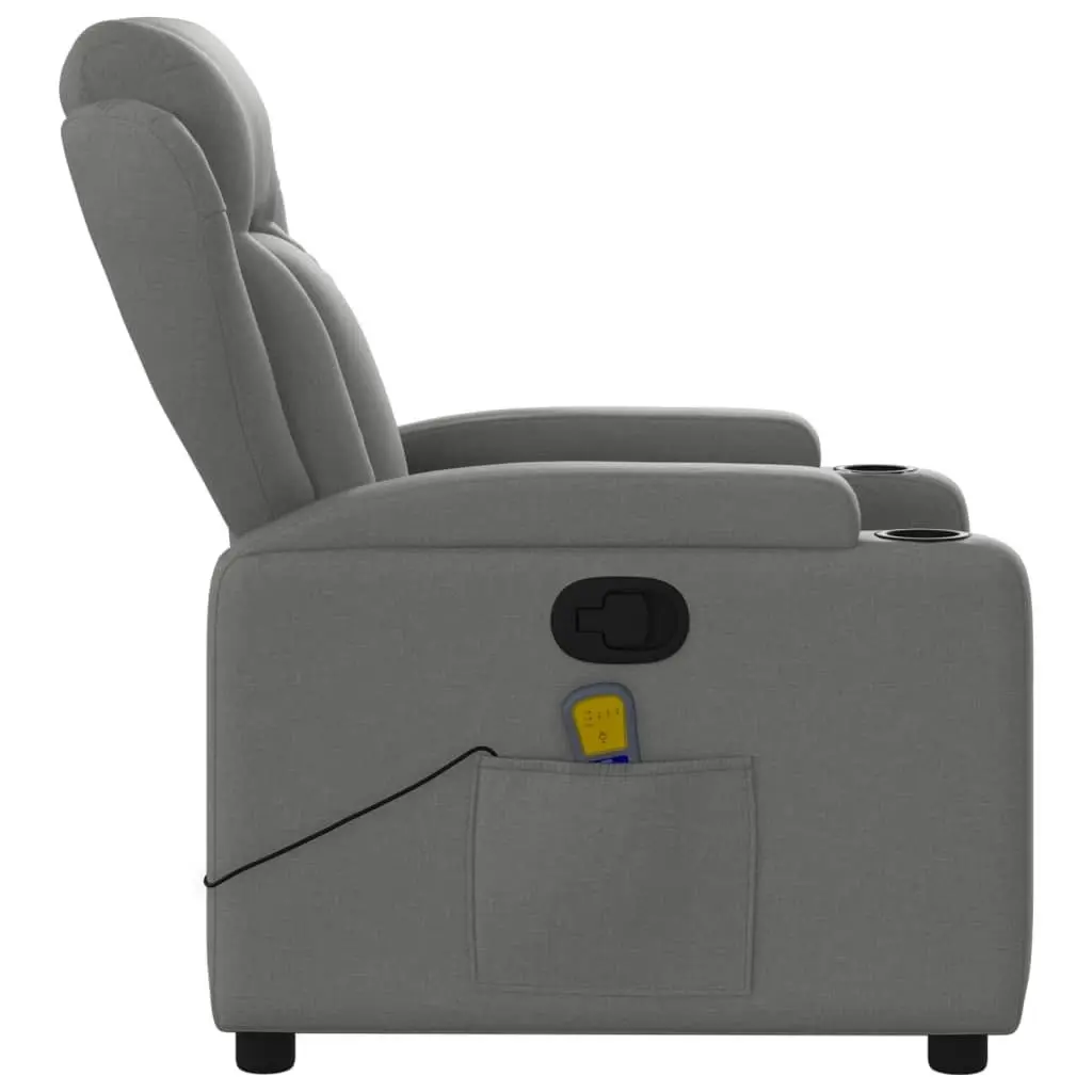 Massage Recliner Chair Dark Grey Fabric 372416