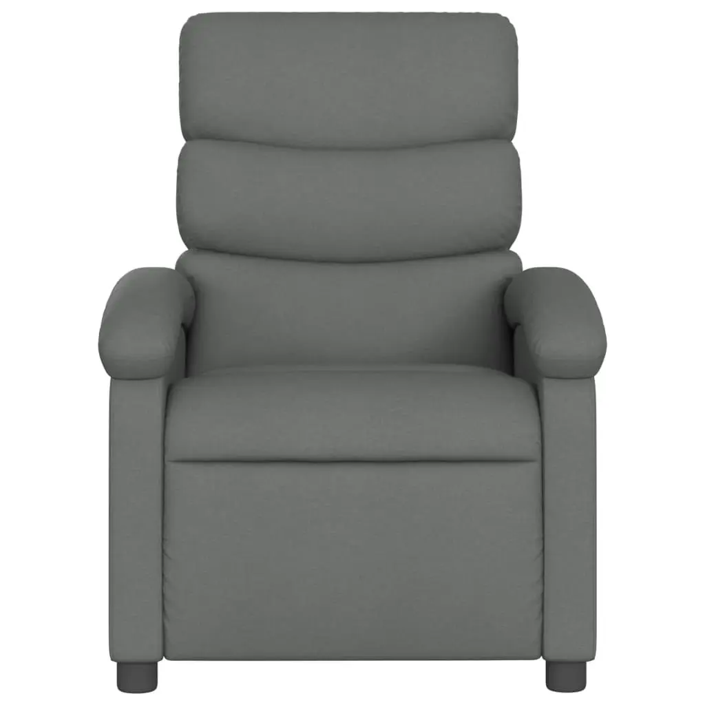 Massage Recliner Chair Dark Grey Fabric 371702