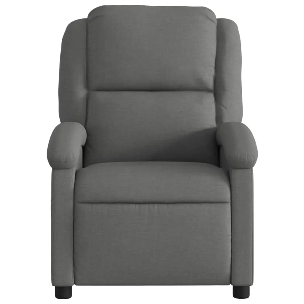 Massage Recliner Chair Dark Grey Fabric 371764