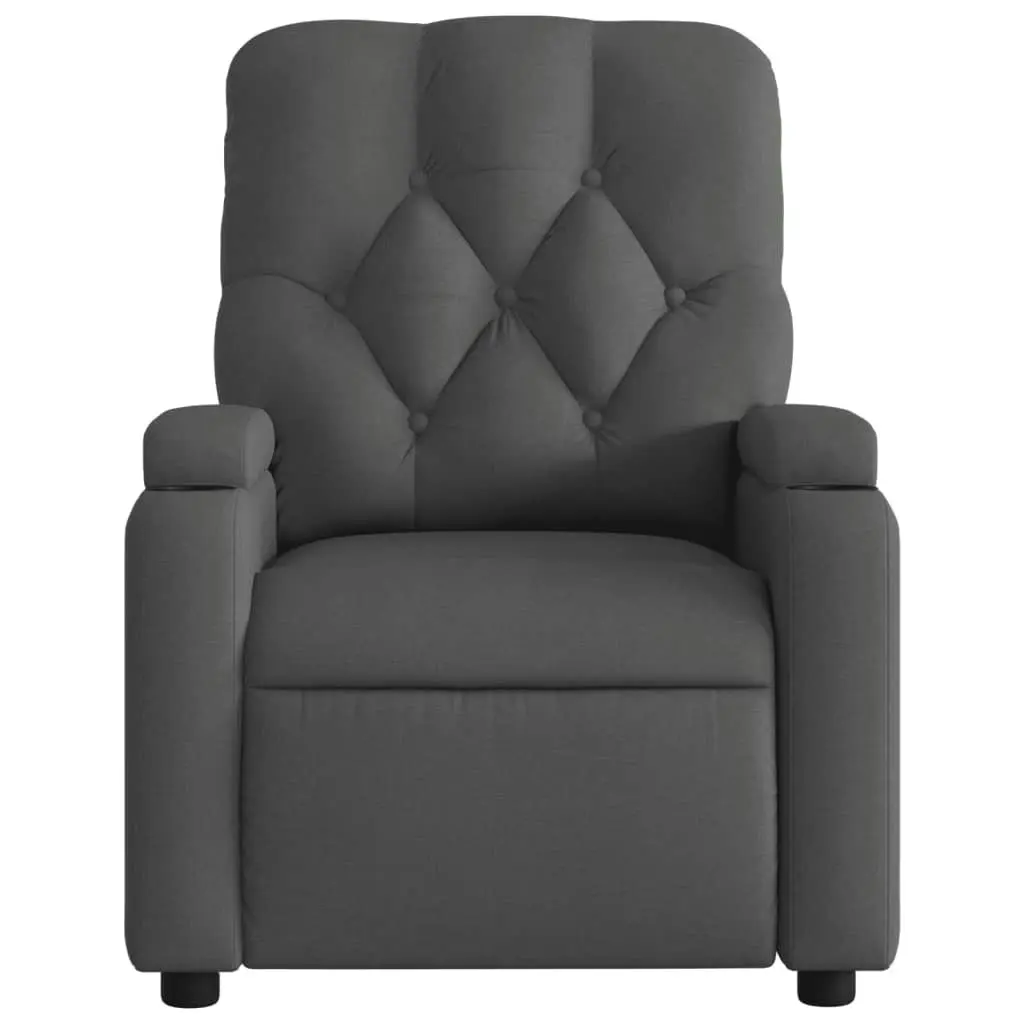 Massage Recliner Chair Dark Grey Fabric 372492