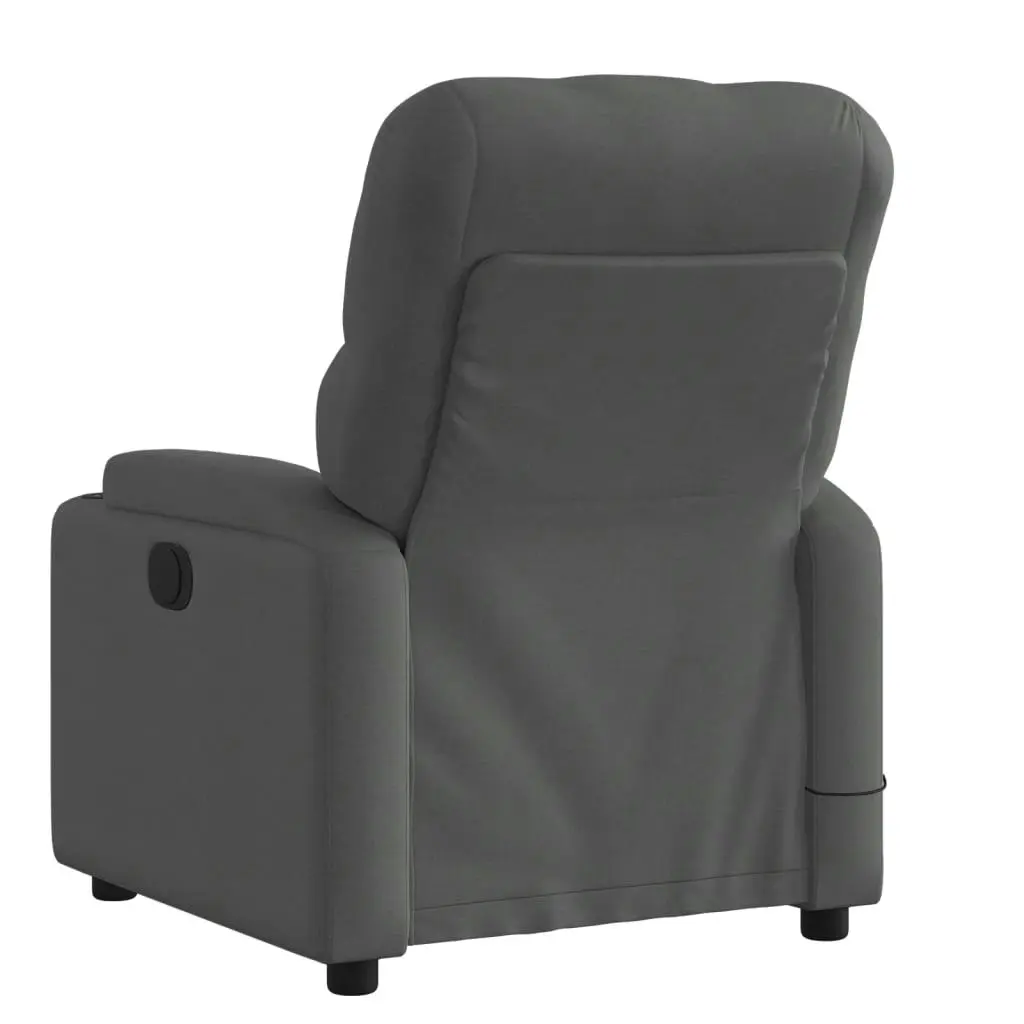 Massage Recliner Chair Dark Grey Fabric 372492