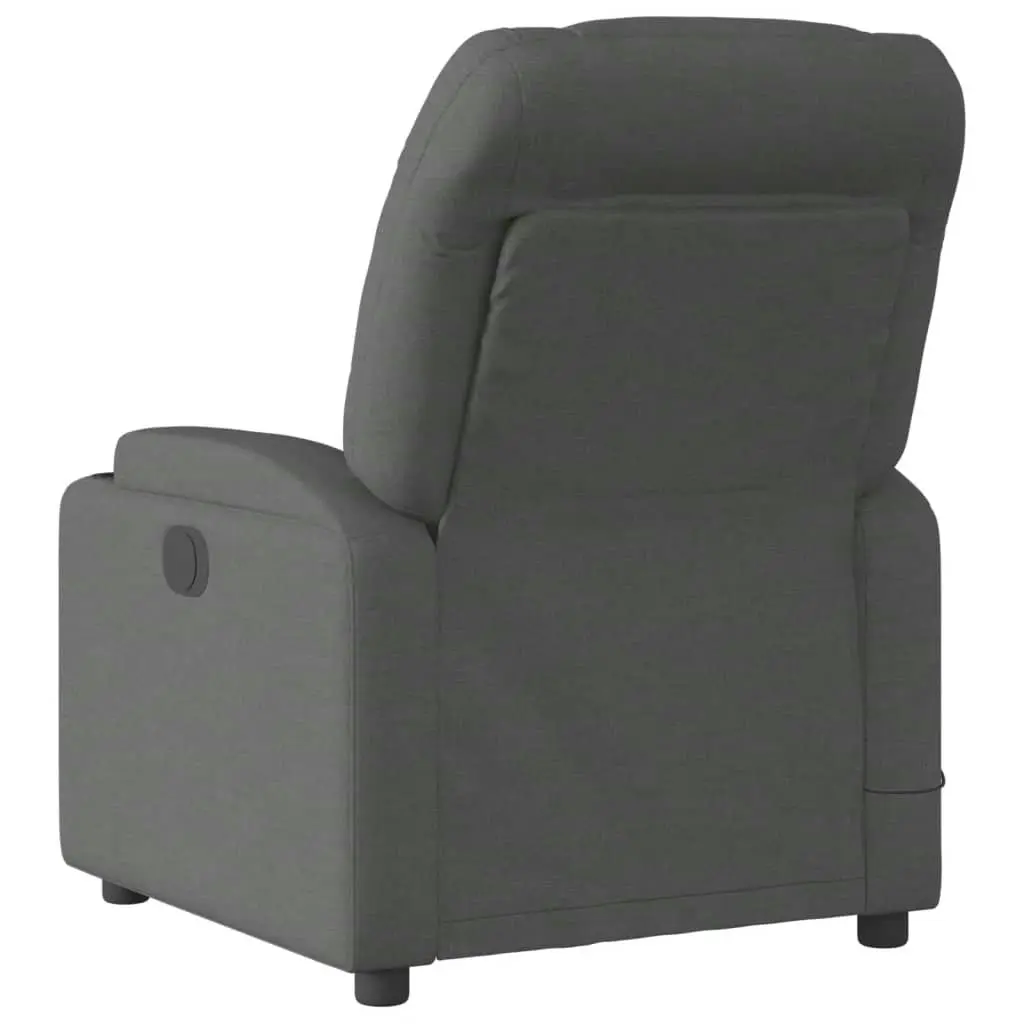 Massage Recliner Chair Dark Grey Fabric 372454