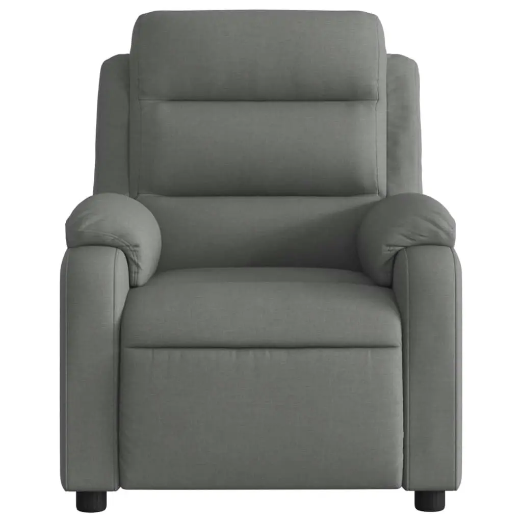 Massage Recliner Chair Dark Grey Fabric 373475