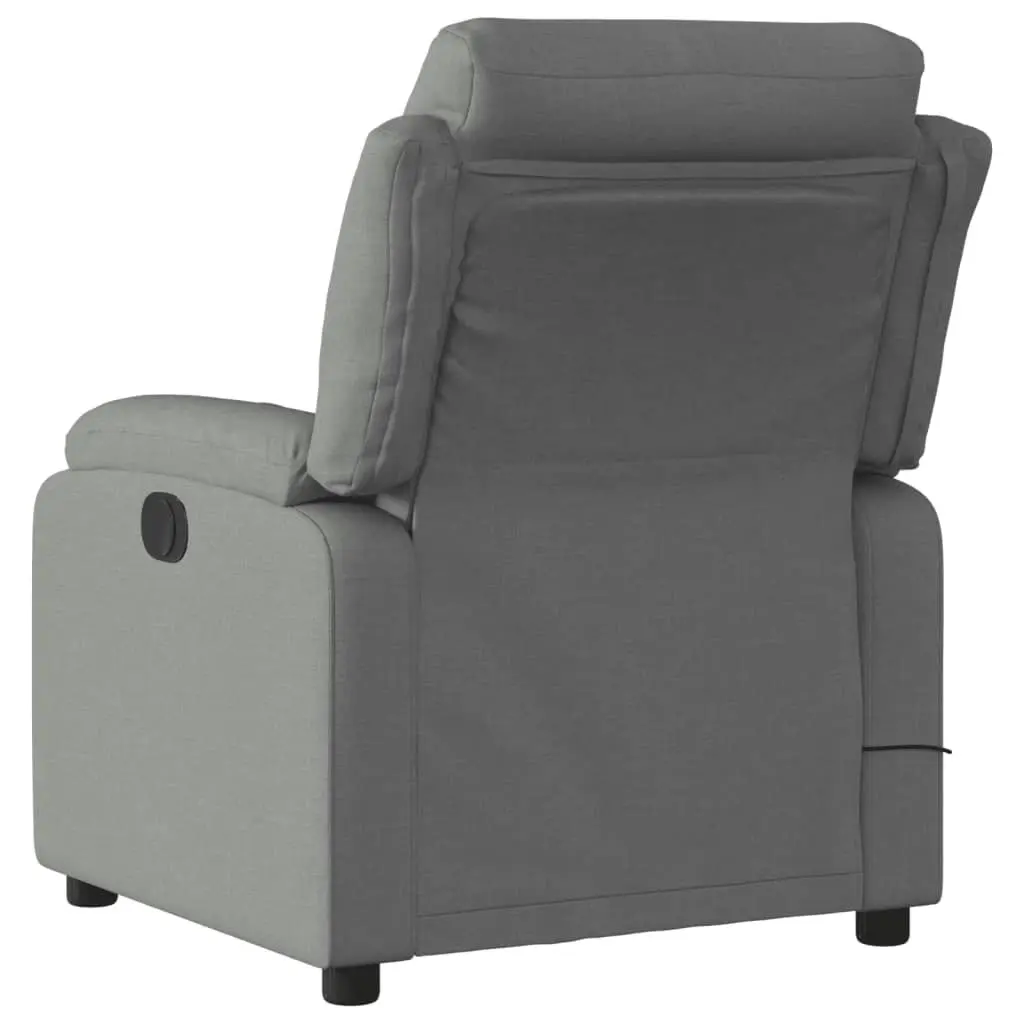 Massage Recliner Chair Dark Grey Fabric 373475