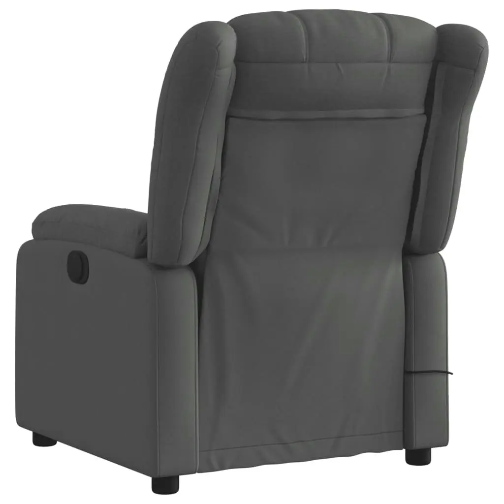 Massage Recliner Chair Dark Grey Fabric 373587