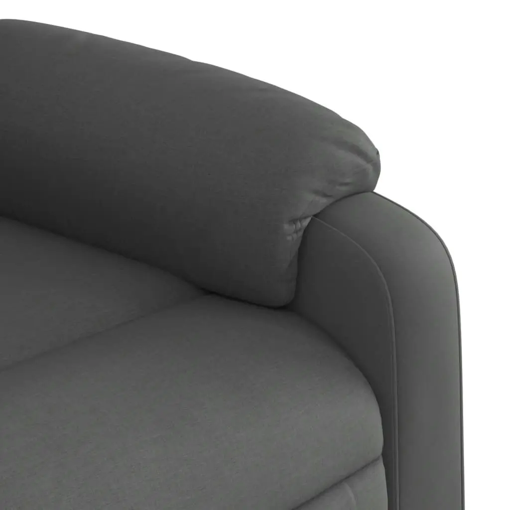 Massage Recliner Chair Dark Grey Fabric 373587