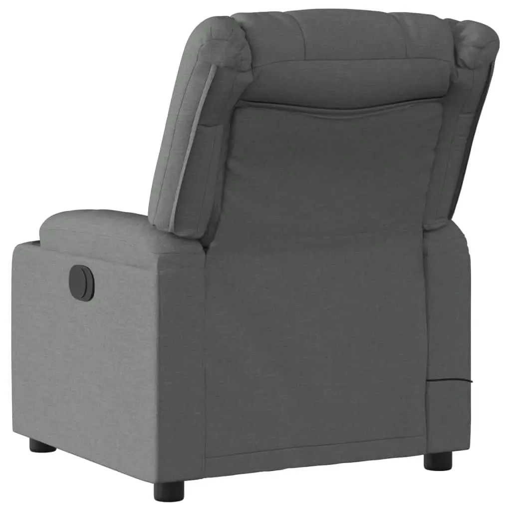 Massage Recliner Chair Dark Grey Fabric 374131