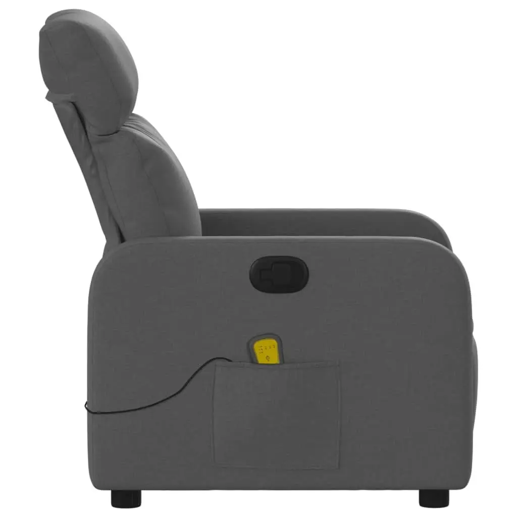 Massage Recliner Chair Dark Grey Fabric 374175