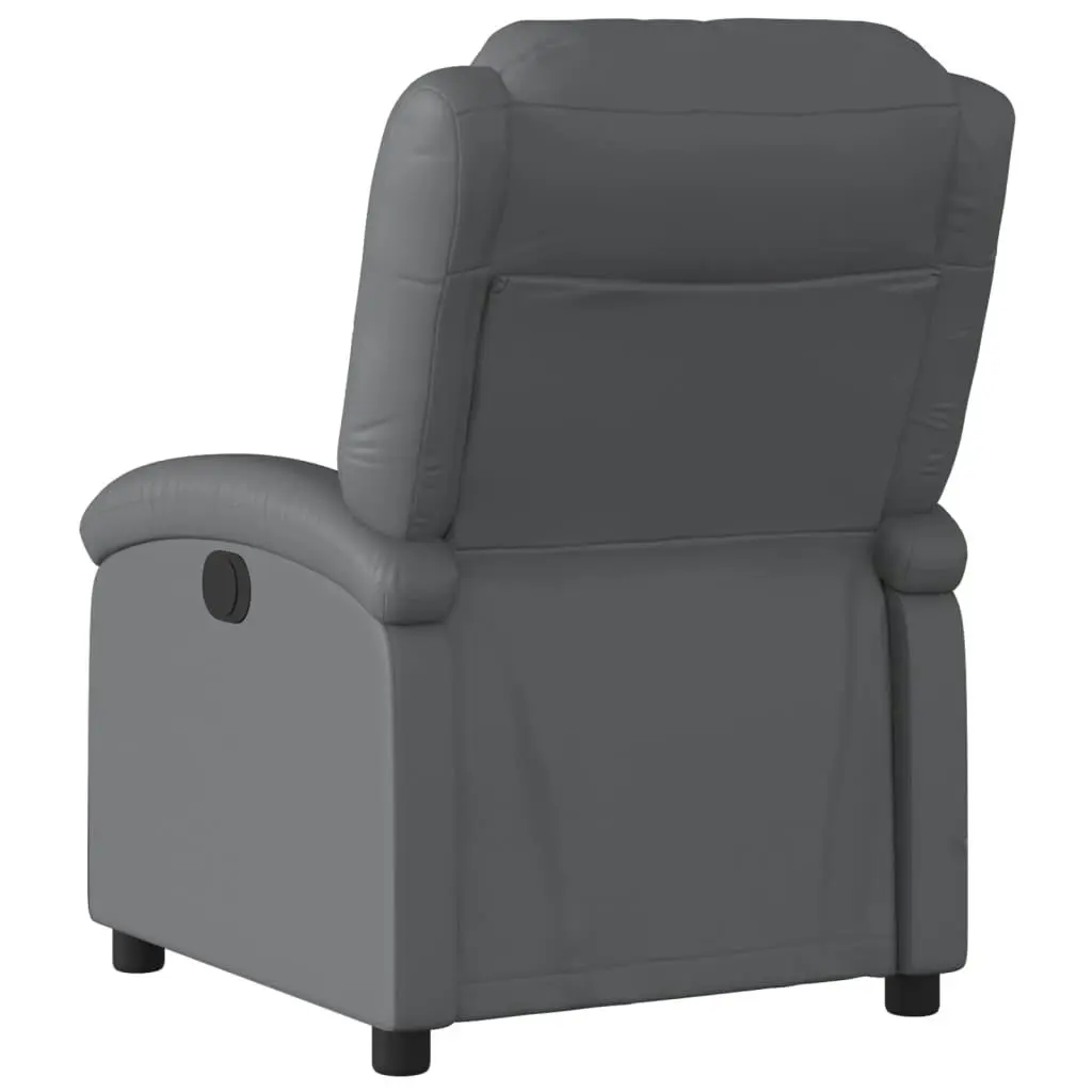 Massage Recliner Chair Grey Faux Leather 3205449