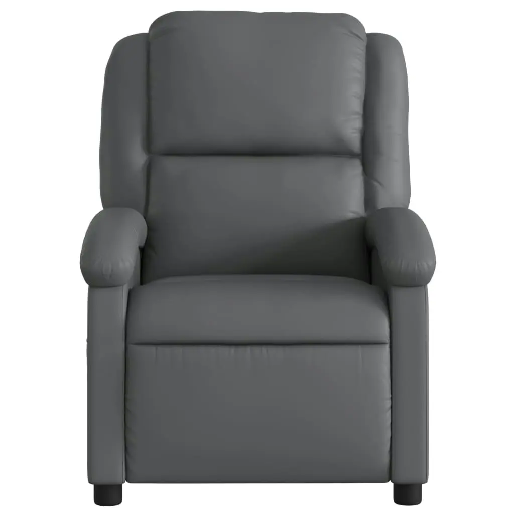 Massage Recliner Chair Grey Faux Leather 3205449