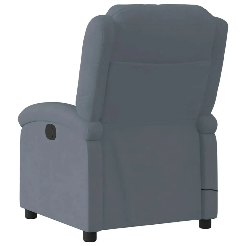 Massage Recliner Chair Dark Grey Velvet 3205494