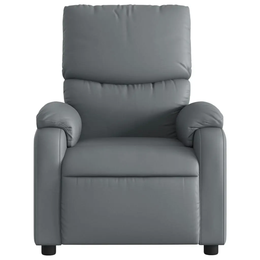 Massage Recliner Chair Grey Faux Leather 3205713