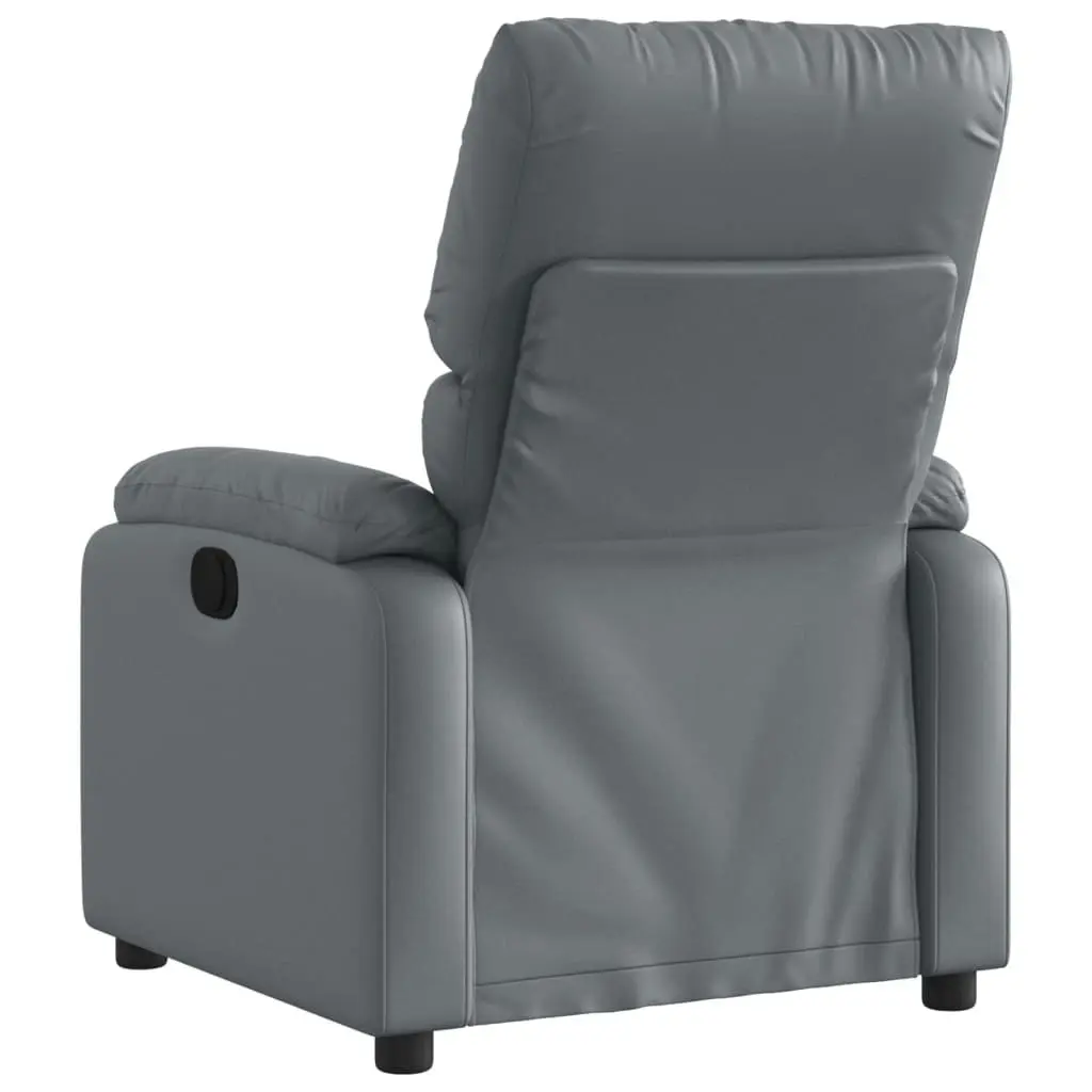 Massage Recliner Chair Grey Faux Leather 3205713