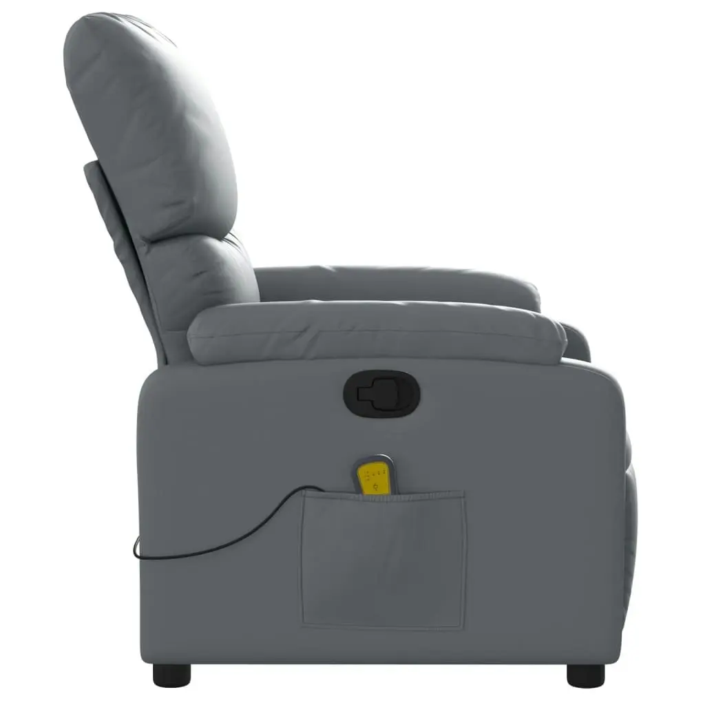 Massage Recliner Chair Grey Faux Leather 3205713