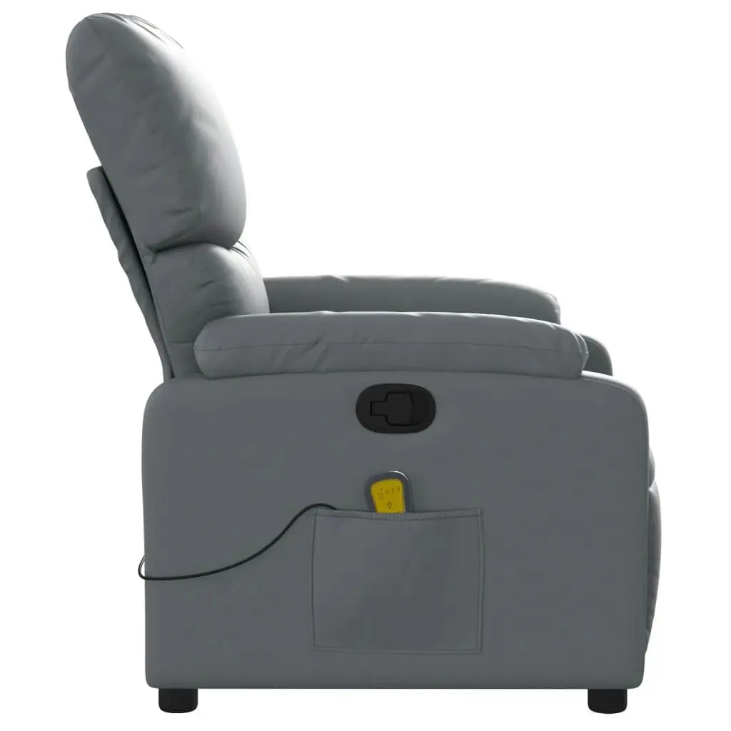 Massage Recliner Chair Grey Faux Leather 3206118