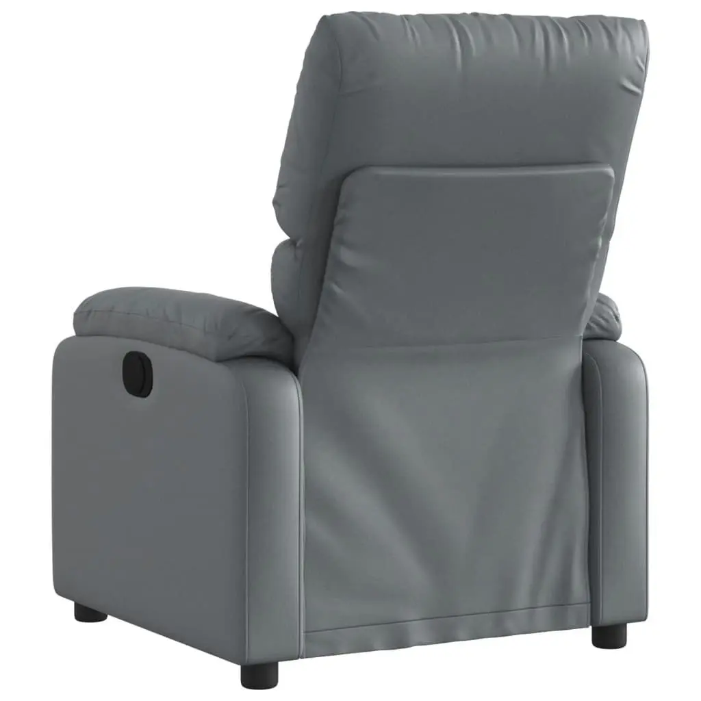 Massage Recliner Chair Grey Faux Leather 3206118