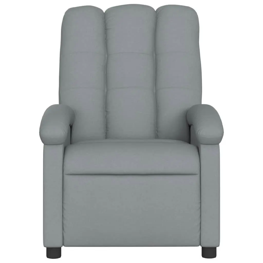 Massage Recliner Chair Light Grey Fabric 3205384