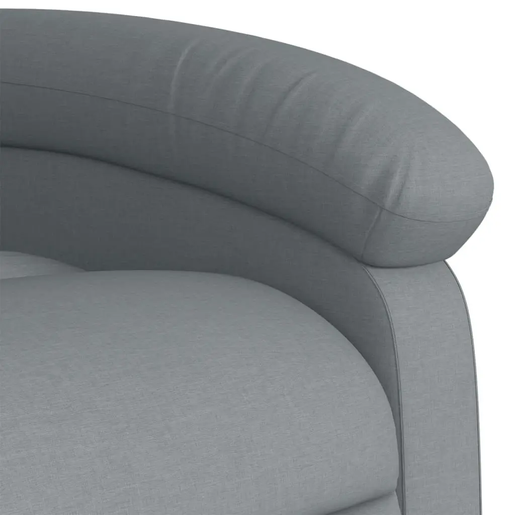 Massage Recliner Chair Light Grey Fabric 3205384