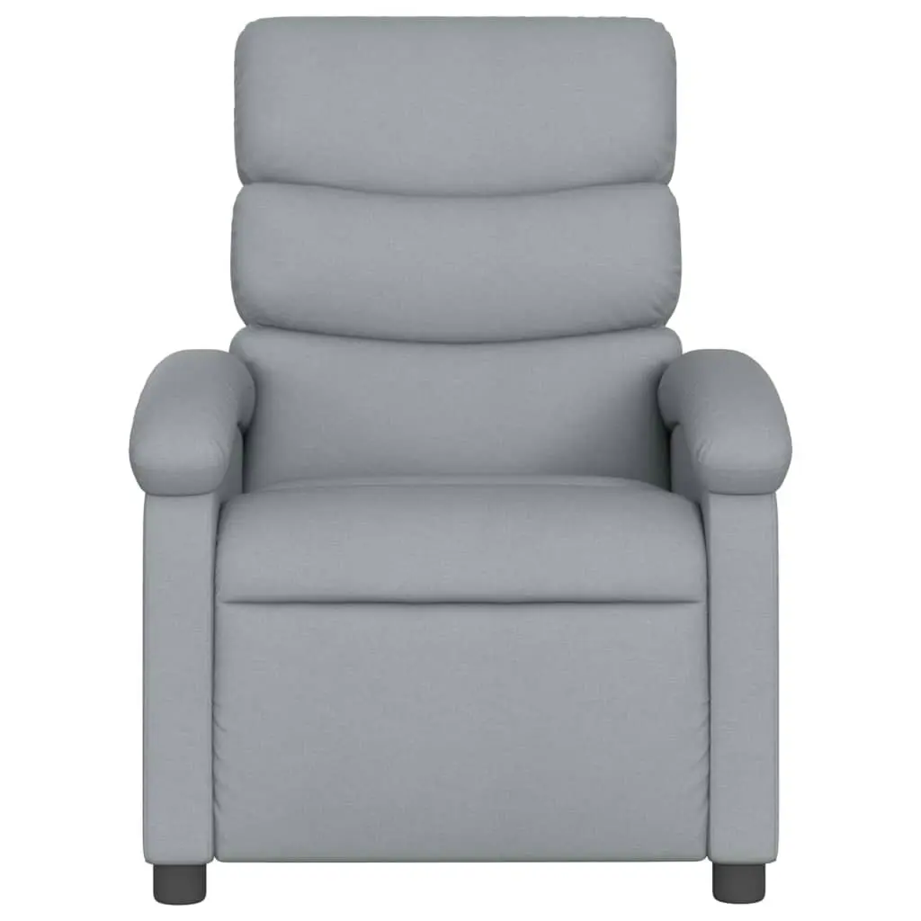 Massage Recliner Chair Light Grey Fabric 3205364