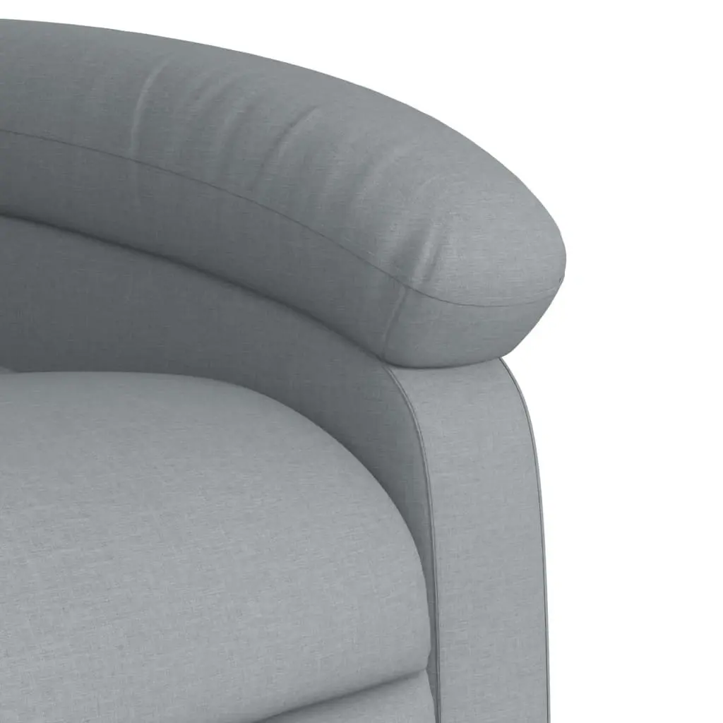 Massage Recliner Chair Light Grey Fabric 3205364