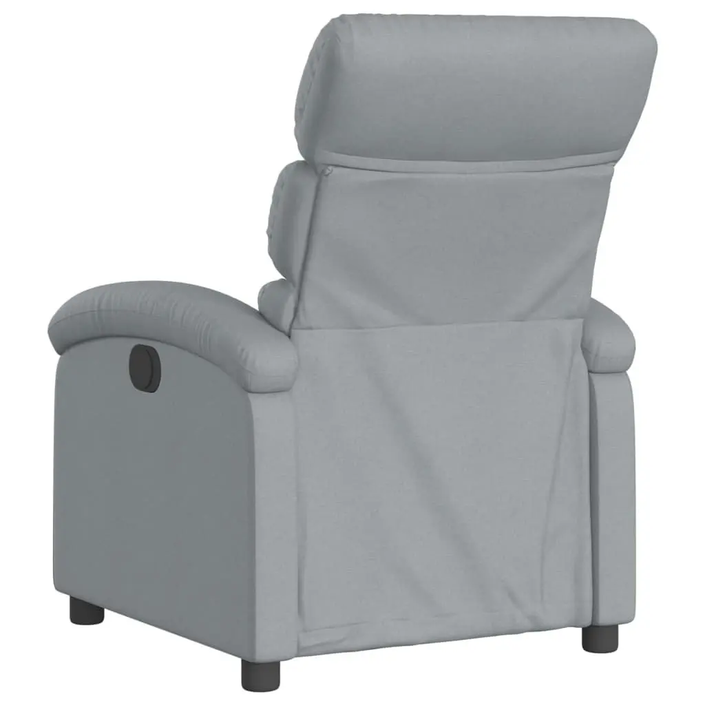 Massage Recliner Chair Light Grey Fabric 3205364