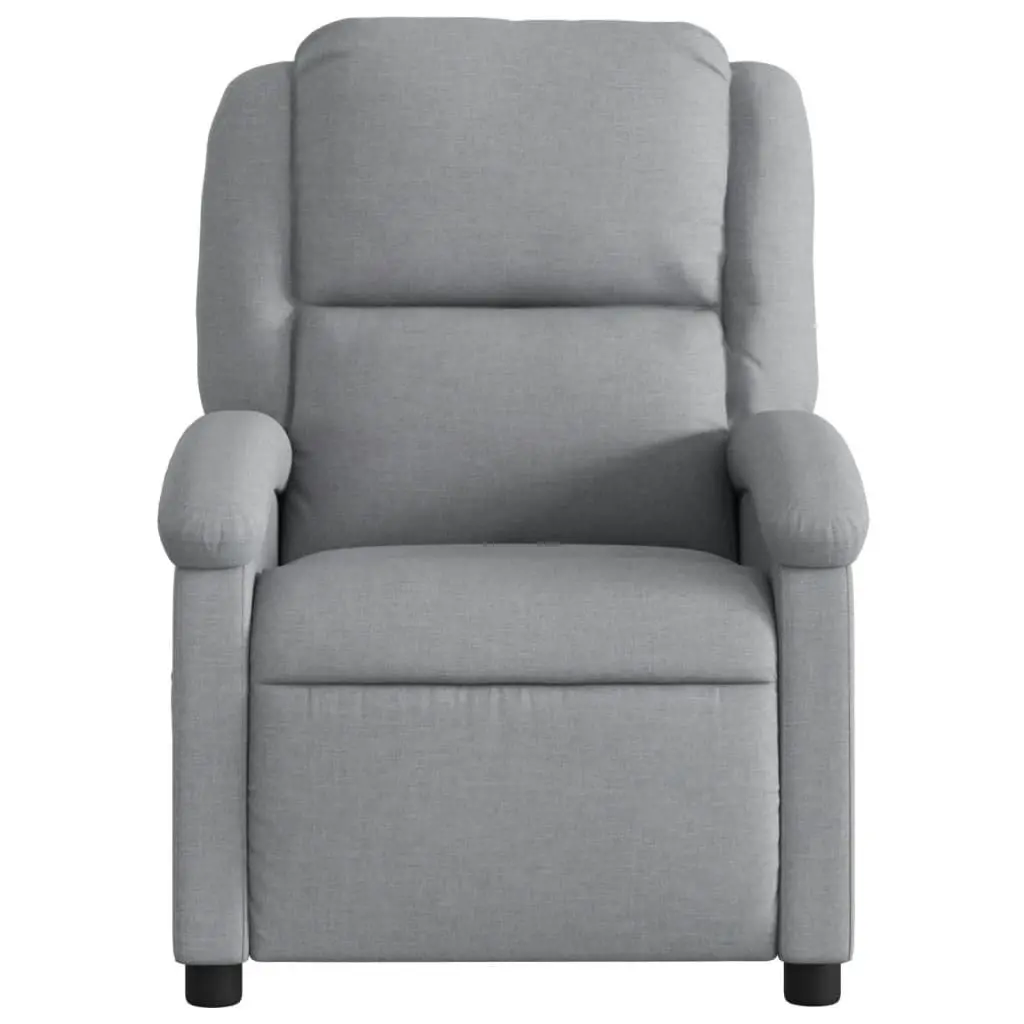 Massage Recliner Chair Light Grey Fabric 3205416