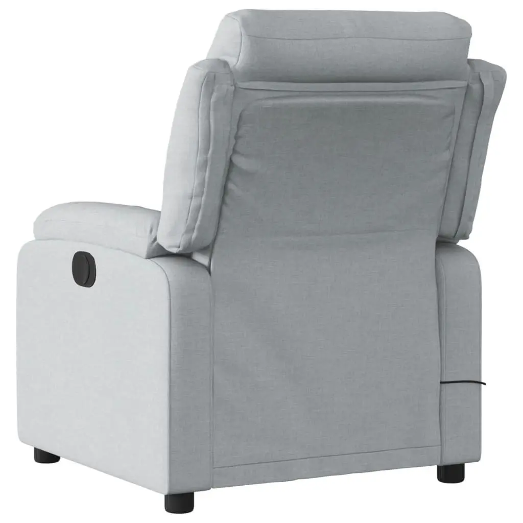 Massage Recliner Chair Light Grey Fabric 3205723